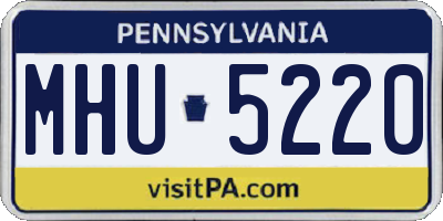 PA license plate MHU5220