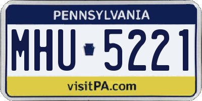 PA license plate MHU5221