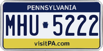 PA license plate MHU5222