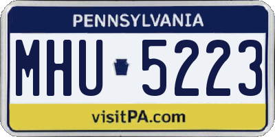 PA license plate MHU5223
