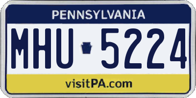 PA license plate MHU5224