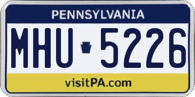PA license plate MHU5226