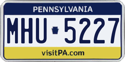 PA license plate MHU5227
