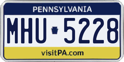 PA license plate MHU5228