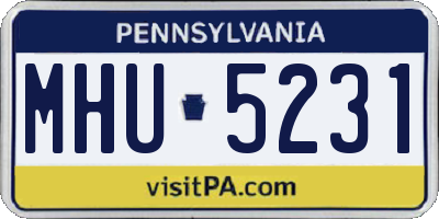 PA license plate MHU5231