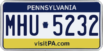 PA license plate MHU5232