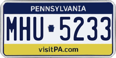 PA license plate MHU5233