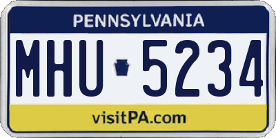 PA license plate MHU5234
