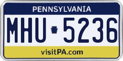 PA license plate MHU5236