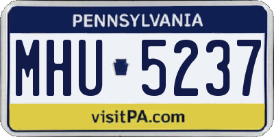 PA license plate MHU5237