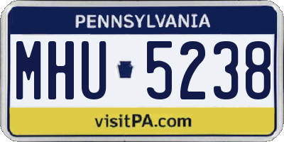 PA license plate MHU5238