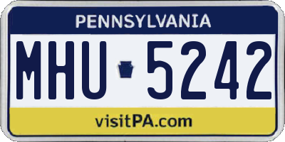 PA license plate MHU5242