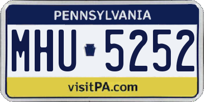 PA license plate MHU5252