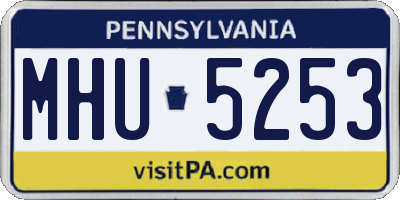 PA license plate MHU5253