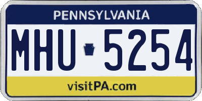 PA license plate MHU5254