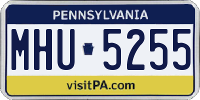 PA license plate MHU5255