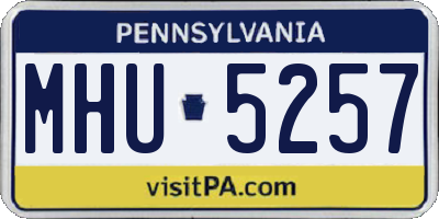PA license plate MHU5257