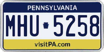 PA license plate MHU5258