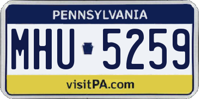 PA license plate MHU5259