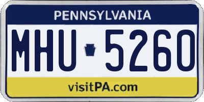 PA license plate MHU5260