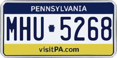 PA license plate MHU5268