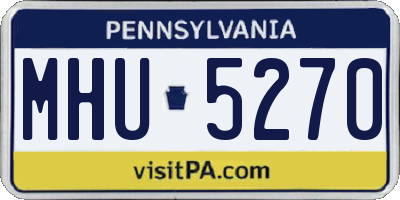 PA license plate MHU5270