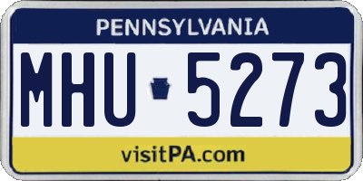 PA license plate MHU5273