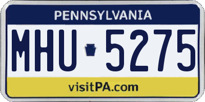 PA license plate MHU5275