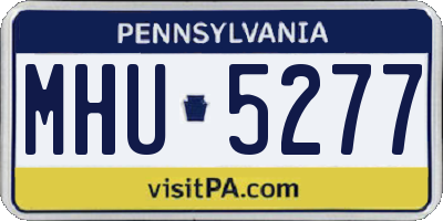 PA license plate MHU5277
