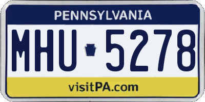 PA license plate MHU5278