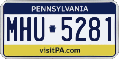 PA license plate MHU5281