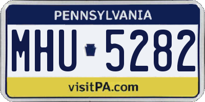 PA license plate MHU5282