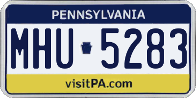 PA license plate MHU5283