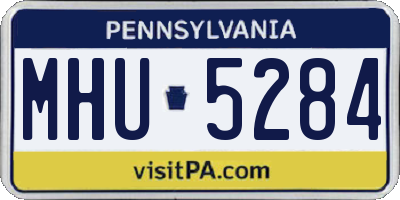 PA license plate MHU5284