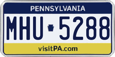 PA license plate MHU5288