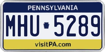 PA license plate MHU5289