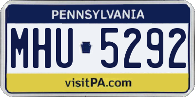 PA license plate MHU5292
