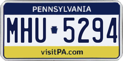PA license plate MHU5294