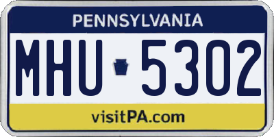 PA license plate MHU5302