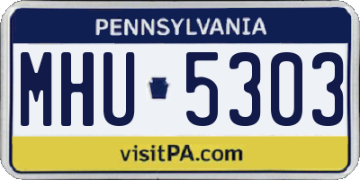 PA license plate MHU5303