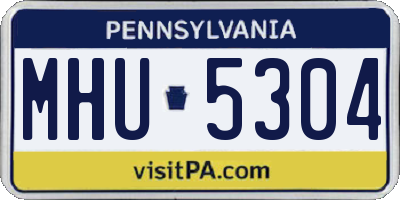 PA license plate MHU5304