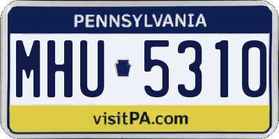 PA license plate MHU5310