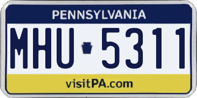 PA license plate MHU5311