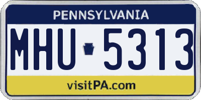 PA license plate MHU5313
