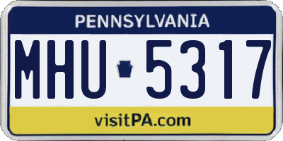 PA license plate MHU5317
