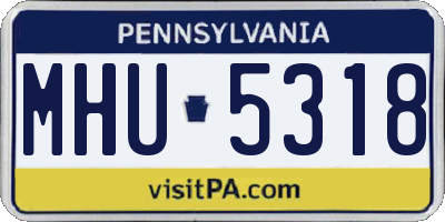 PA license plate MHU5318