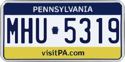 PA license plate MHU5319