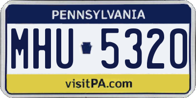 PA license plate MHU5320