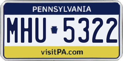 PA license plate MHU5322