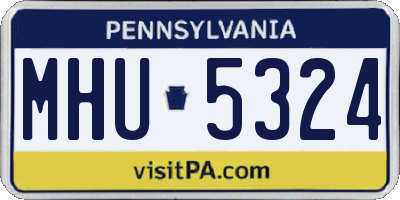 PA license plate MHU5324